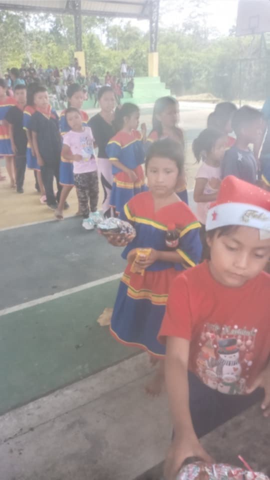 Children in line at community event
