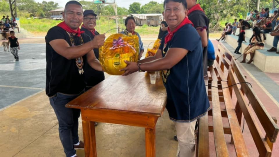 Gift presentation at celebration