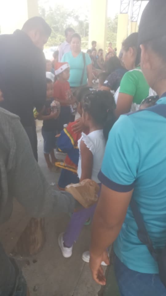 Community event with children and gifts