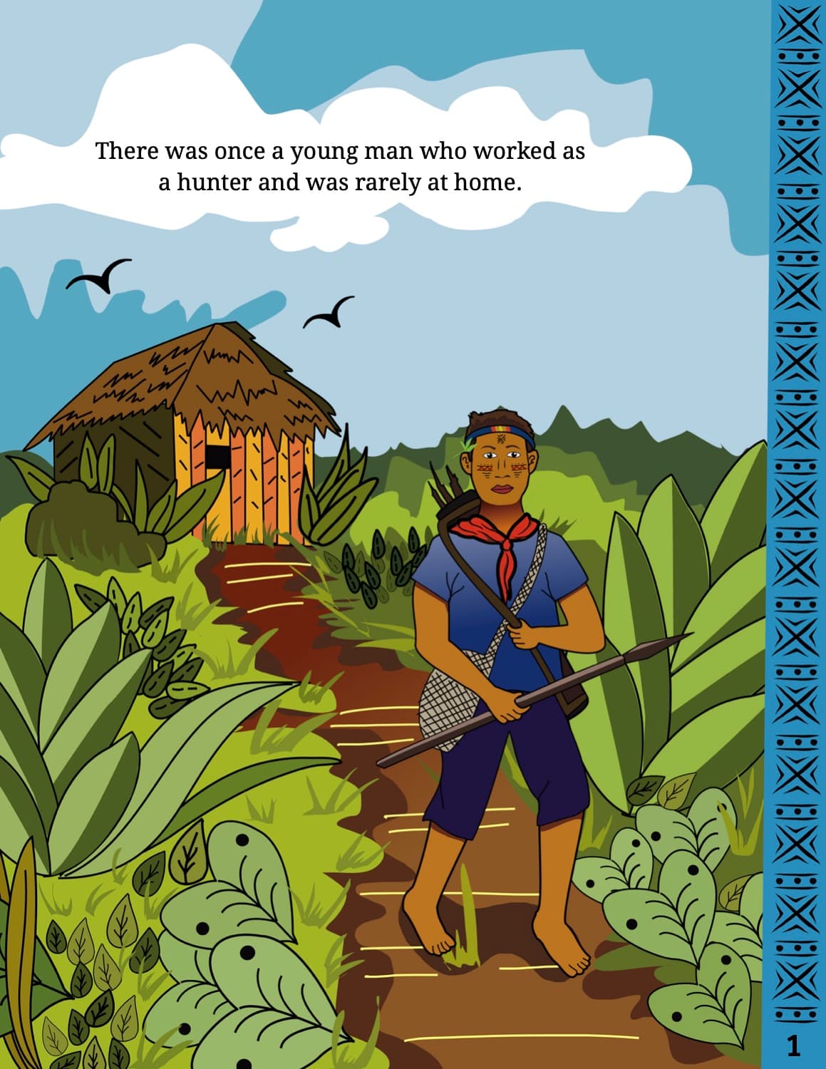 A young Cofán hunter walking through the rainforest